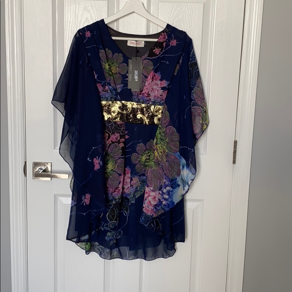 Dark Blue Flower Dress.